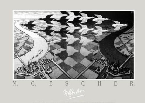 Amazon.com: M.C. Escher - Day and Night Art Print 28 x 20